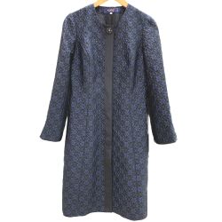 ▽▽ M's GRACY エムズグレイシー コート　花柄　40サイズ TD-811125 ネイビー Aランク