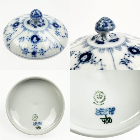  ROYAL COPENHAGEN ロイヤル・コペンハーゲン ブルーフルーテッド シュガーポット 1985-91年代 小物入れ