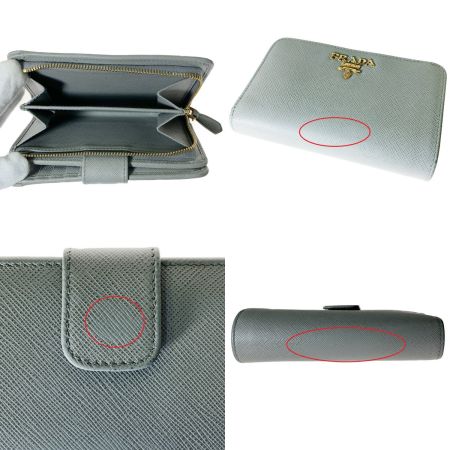  PRADA プラダ 二つ折り財布　レディース 1ML225 グレー