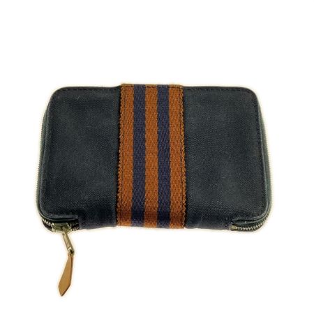  HERMES エルメス 2つ折り財布 フールトゥパース PM ネイビー×ブラウン