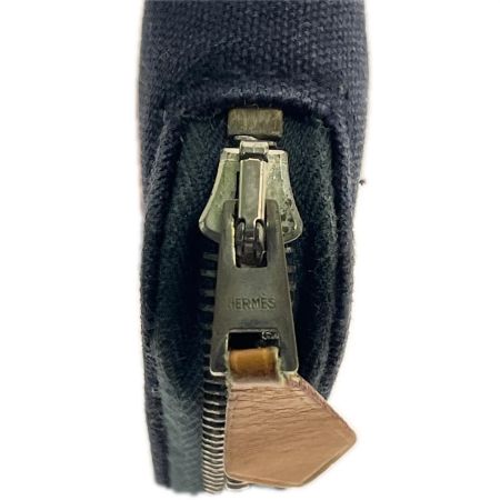  HERMES エルメス 2つ折り財布 フールトゥパース PM ネイビー×ブラウン
