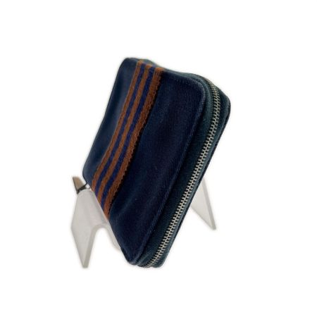  HERMES エルメス 2つ折り財布 フールトゥパース PM ネイビー×ブラウン