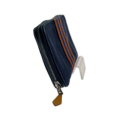  HERMES エルメス 2つ折り財布 フールトゥパース PM ネイビー×ブラウン