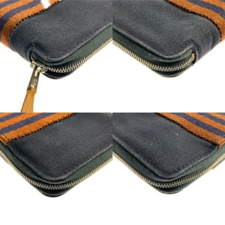  HERMES エルメス 2つ折り財布 フールトゥパース PM ネイビー×ブラウン