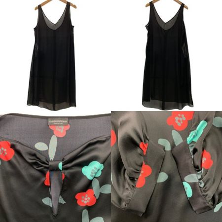 EMPORIO ARMANI エンポリオアルマーニ ドレス　ワンピース　絹　シルク　SIZE48 1NA17T 1M502 ブラック