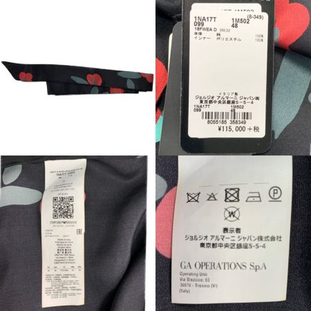  EMPORIO ARMANI エンポリオアルマーニ ドレス　ワンピース　絹　シルク　SIZE48 1NA17T 1M502 ブラック