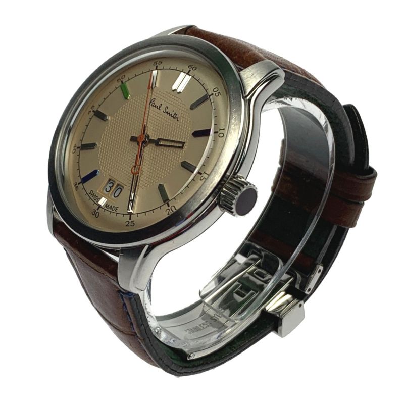 大人の上質 美品‼️Paul 黒 デイト ケンブリッジ 腕時計 ポールスミス 