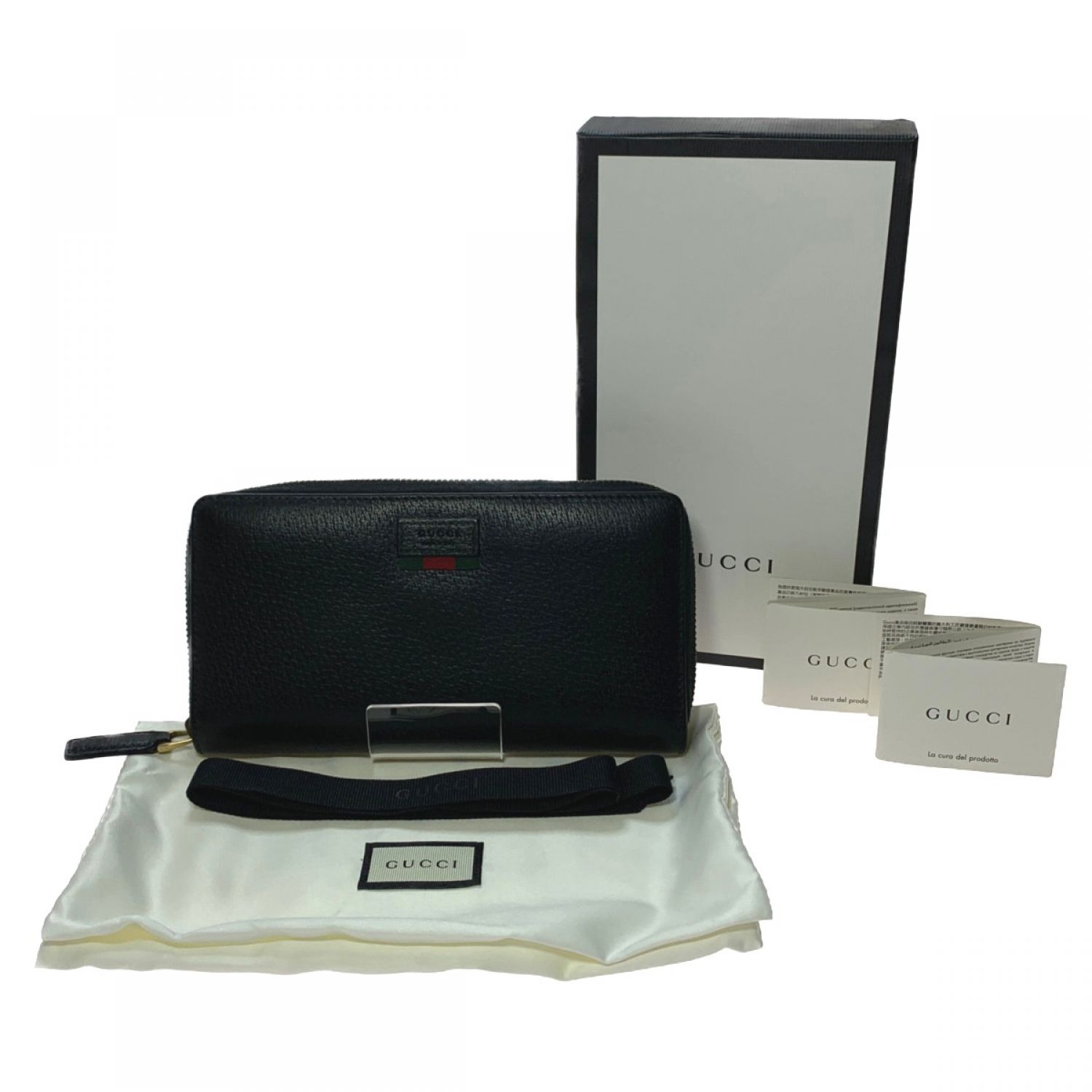 中古】 GUCCI グッチ ラウンドファスナー 長財布 435298 ブラック B