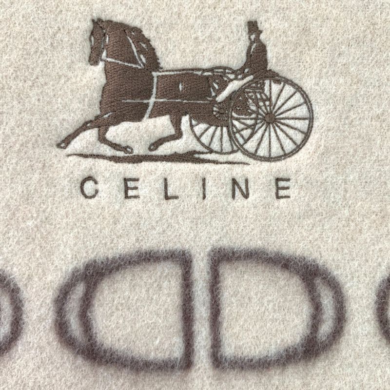 中古】 CELINE セリーヌ ウール毛布 140×200cm シングルサイズ FST