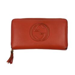 ▽▽ GUCCI グッチ 長財布　ラウンドファスナー　ダブルG 308280 コーラル Cランク