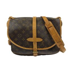 ▽▽ LOUIS VUITTON ルイヴィトン ソミュール30　ショルダーバッグ　モノグラム M42256 ブラウン Cランク