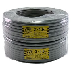 ▽▽ 太陽ケーブルテック TEIKOKU VVFケーブル 3×1.6mm 100m 2個セット Sランク