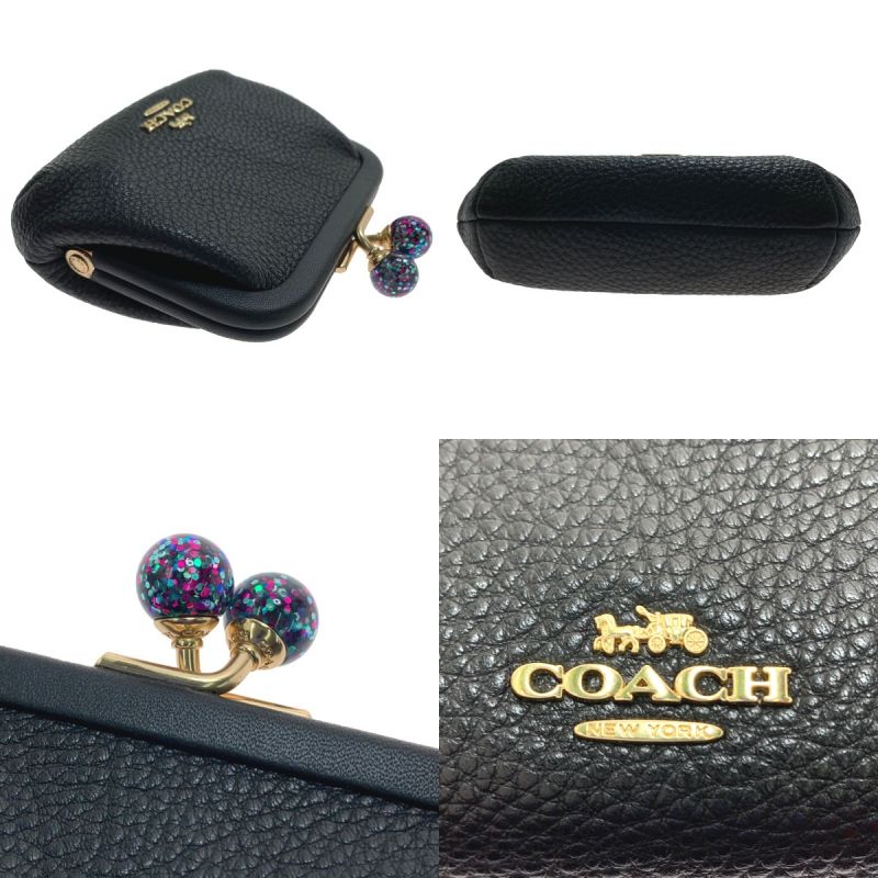 中古】 COACH コーチ レザーノラコインケース 小銭入れ がま口