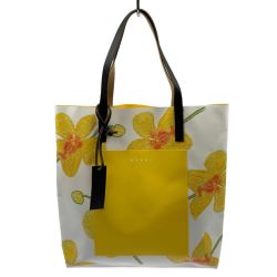 ▽▽ MARNI マルニ トートバック　2022SS　マルチカラー　フラワーアート イエロー Aランク