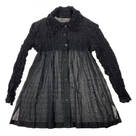  ISSEY MIYAKE イッセイミヤケ ブラウス　シアー　絞り加工 MI52FO473 ブラック