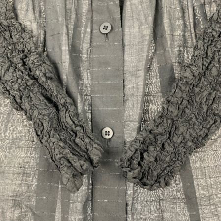  ISSEY MIYAKE イッセイミヤケ ブラウス　シアー　絞り加工 MI52FO473 ブラック