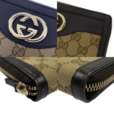 中古】 GUCCI グッチ ラウンドファスナー長財布 GGキャンバス 291132