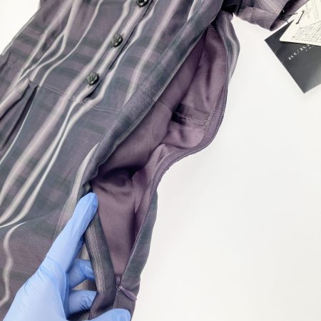  BURBERRY バーバリー LONDON バーバリーロンドン シルク ワンピース SIZE 44 パープル 開封未使用品