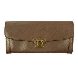 ▽▽ Ferragamo フェラガモ 長財布　ガンチーニ ブラウン Bランク