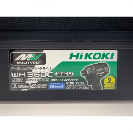  HiKOKI ハイコーキ コードレスインパクトドライバ マルチボルト 36V WH36DC(2XPBS) ブラック