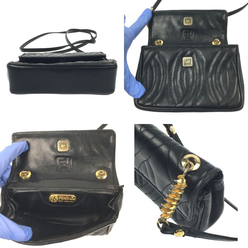 中古】 FENDI フェンディ ヴィンテージ ミニショルダーバッグ レザー