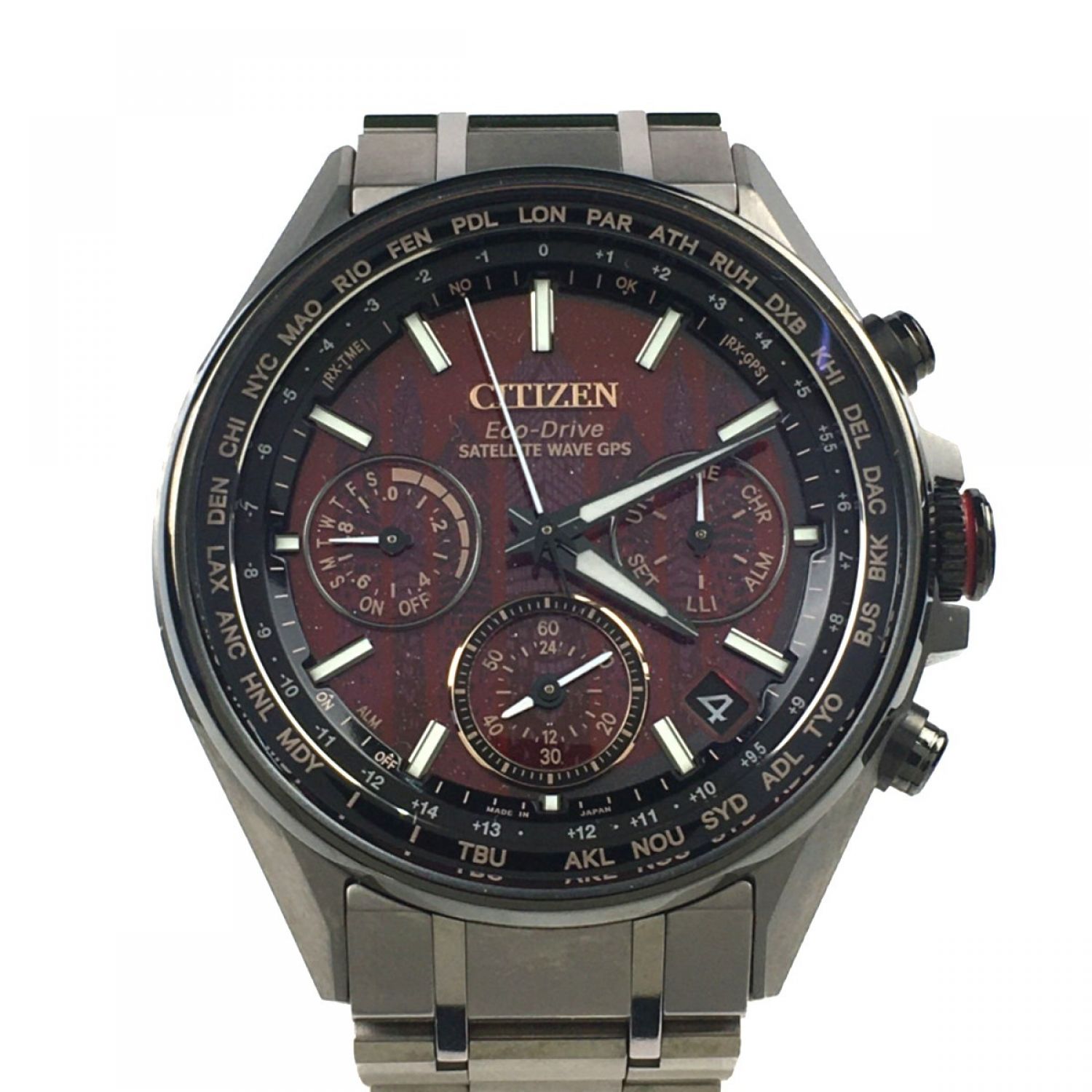 中古】 CITIZEN シチズン 電波ソーラー エコ・ドライブ アテッサ GPS