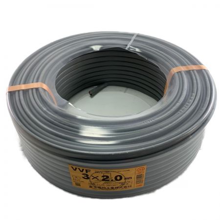  富士電線工業(FUJI ELECTRIC WIRE) VVFケーブル 3×2.0mm 100m巻 灰色　（b）