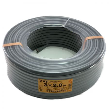  富士電線工業(FUJI ELECTRIC WIRE) VVFケーブル 3×2.0mm 100m巻 灰色　（c）