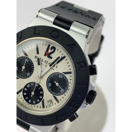  BVLGARI ブルガリ アルミニウム パンダダイヤル AC38 L9924 ベルト一部割れ