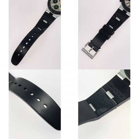  BVLGARI ブルガリ アルミニウム パンダダイヤル AC38 L9924 ベルト一部割れ