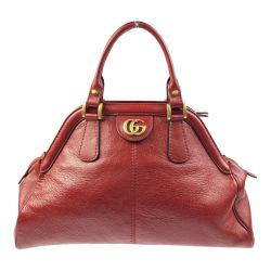 ▽▽ GUCCI グッチ ハンドバッグ リベル トップハンドル ミディアム  516459 レッド ストラップ欠品 Cランク
