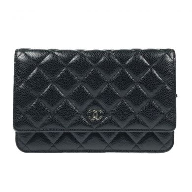 中古】 CHANEL シャネル マトラッセ キャビアスキン チェーン 