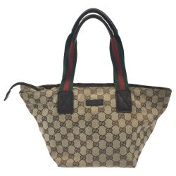▽▽ GUCCI グッチ GGキャンバス トートバッグ 131228 ベージュ x ブラウン Cランク