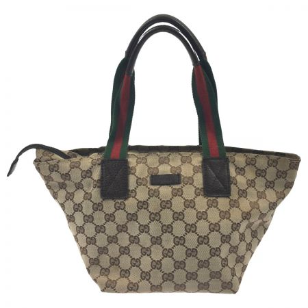  GUCCI グッチ GGキャンバス トートバッグ 131228 ベージュ x ブラウン