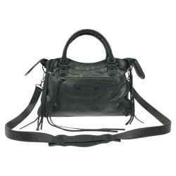 ▽▽ BALENCIAGA バレンシアガ 2WAYバッグ ショルダーバッグ ハンドバッグ ミラー欠品 グレー Bランク