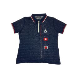 ▽▽ Munsingwear マンシングウェア ゴルフウェア レディース 半袖 サイズLL LG2919 M133 ネイビー Sランク