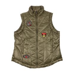 ▽▽ Munsingwear マンシングウェア カーボンハイブリッドダウンベスト サイズLL LG6564 C444 カーキ系 Sランク