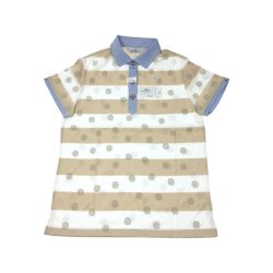 ▽▽ Munsingwear マンシングウェア ゴルフウェア レディース 半袖 サイズLL SL1575 C745 ホワイト×ベージュ Sランク