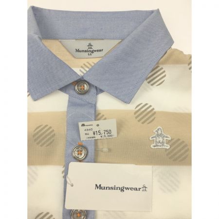  Munsingwear マンシングウェア ゴルフウェア レディース 半袖 サイズLL SL1575 C745 ホワイト×ベージュ