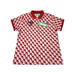 ▽▽ Munsingwear マンシングウェア ゴルフウェア レディース 半袖 サイズ3L SL1704 R499 レッド×ホワイト Sランク