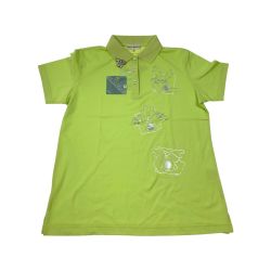▽▽ M・U SPORTS ゴルフウェア レディース 半袖 サイズ44 701H3020 黄緑 Sランク