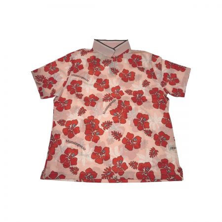  Munsingwear マンシングウェア ゴルフウェア レディース 半袖 サイズLL LG1581 W824 サーモンピンク×レッド