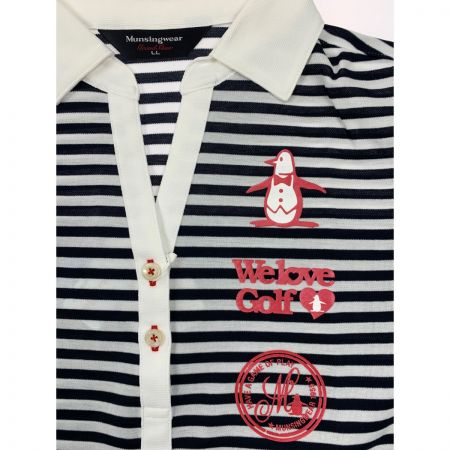  Munsingwear マンシングウェア ゴルフウェア レディース 半袖 サイズLL SL1500 M133 ホワイト×ネイビー