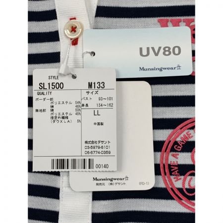  Munsingwear マンシングウェア ゴルフウェア レディース 半袖 サイズLL SL1500 M133 ホワイト×ネイビー