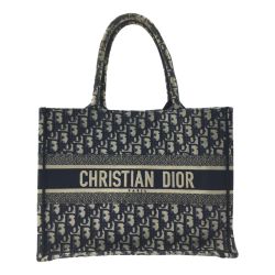▽▽ Christian Dior クリスチャンディオール オブリーク ブックトート ネイビー Cランク