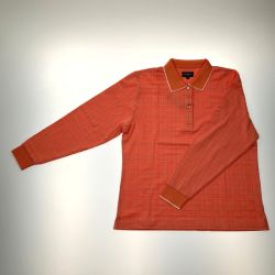 ▽▽ BURBERRY GOLF  春物 長袖 SIZE LL チェック BGV40-769-83 サーモンピンク Aランク