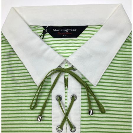  Munsingwear マンシングウェア ゴルフウェア   夏物 SIZE LL レディース ボーダー  LG1638 L699 黄緑