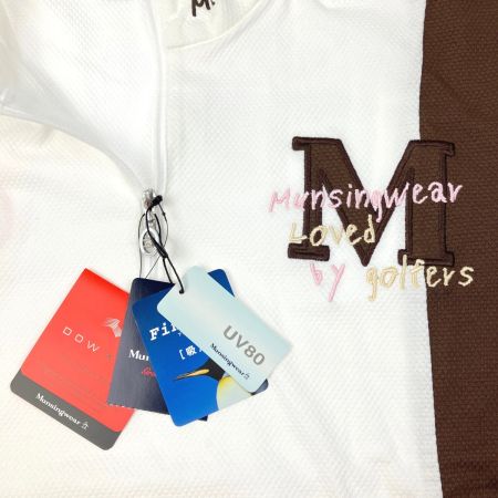  Munsingwear マンシングウェア  ゴルフウェア  サイズLL LG1166 W805 ホワイト×ライトピンク×ブラウン 開封未使用品