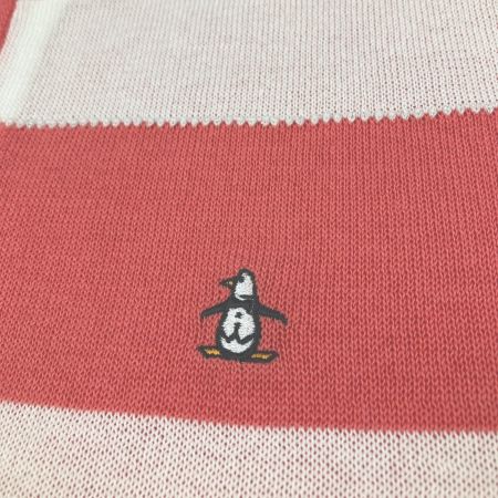  Munsingwear マンシングウェア レディース　ゴルフウェア  ボーダー SIZE LL LG2923 R519 ホワイト×サーモンピンク