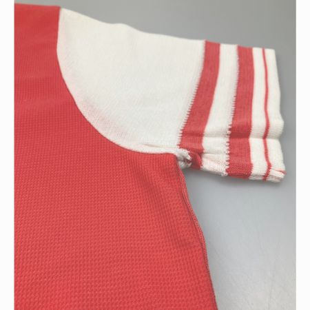  Munsingwear マンシングウェア レディース　ゴルフウェア  ボーダー SIZE LL LG2923 R519 ホワイト×サーモンピンク